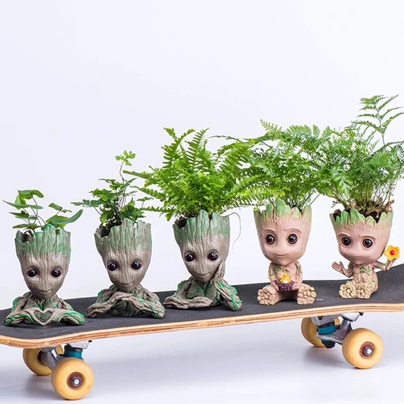 Baby Groot Flower Pot Home Decoration Planters For Indoor Plants Anime Heroism Figure Office Desktop Display Ornament Pen Holder