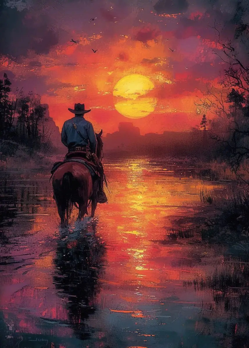 Classic Retro Game Cowboy Character Red Dead Redemption 2 Canvas Painting Poster Print Wall Art Living Room Home Decoration