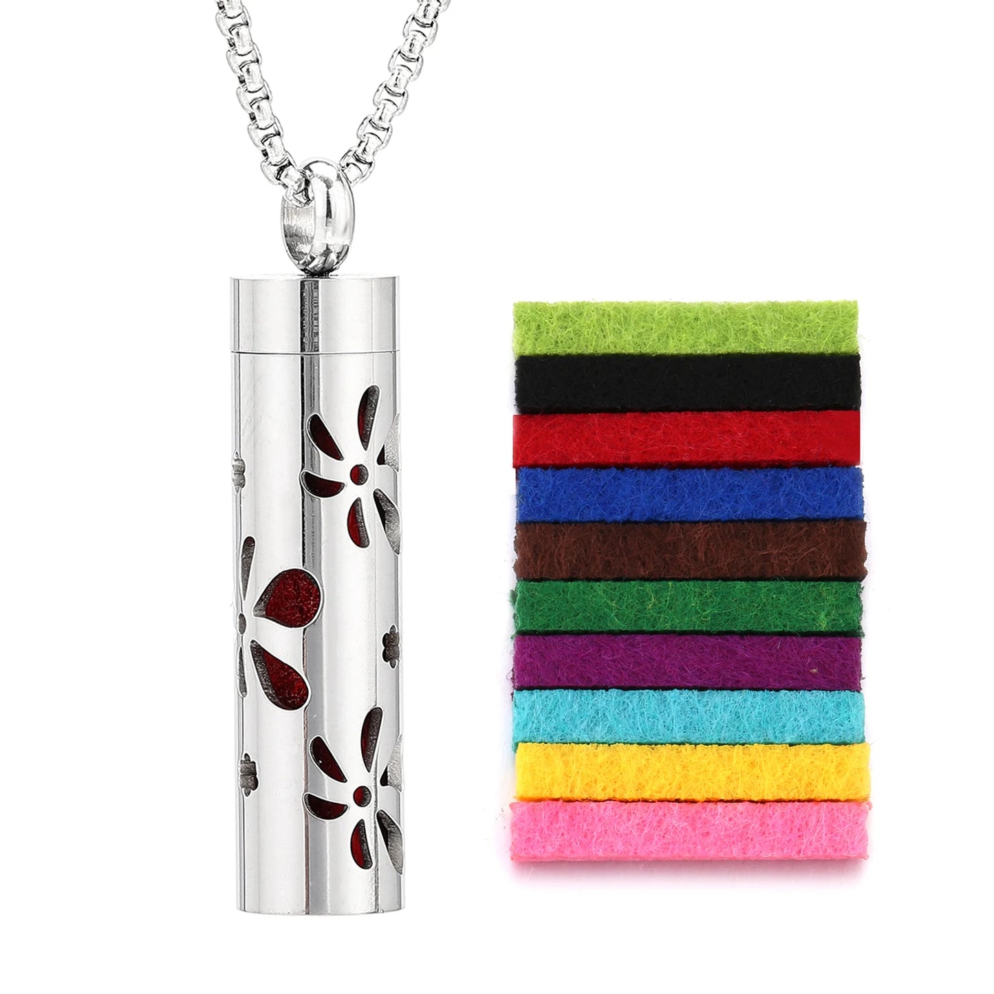 Essential Oil Necklace Aromatherapy Pendant Necklace 316L Stainless Steel Diffuser Necklace, Essential Oil Jewelry Gift