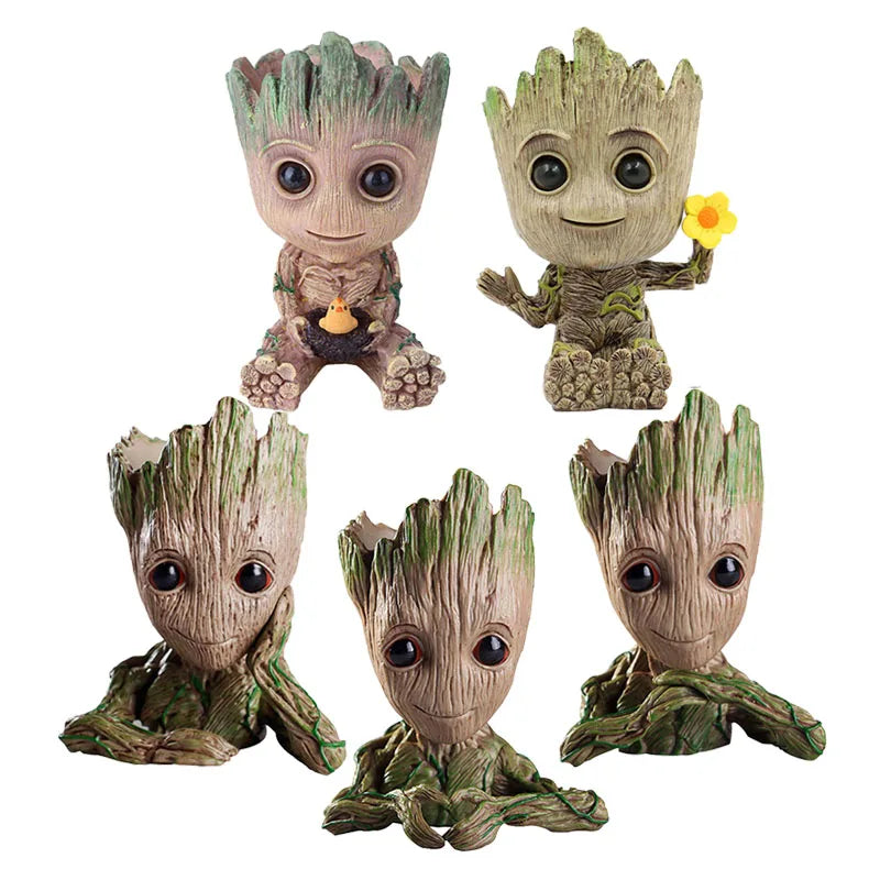 Baby Groot Flower Pot Home Decoration Planters For Indoor Plants Anime Heroism Figure Office Desktop Display Ornament Pen Holder