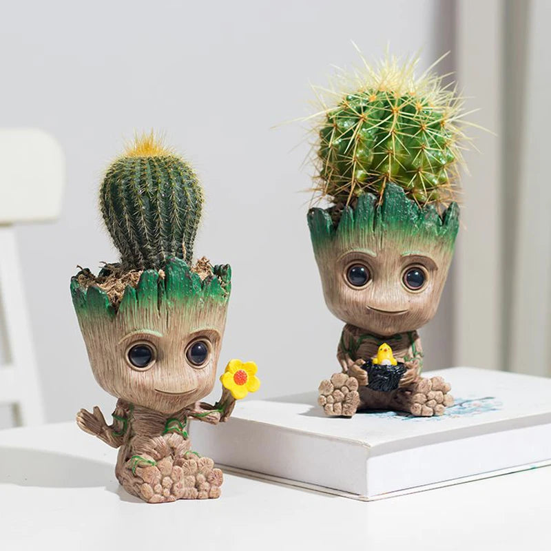 Baby Groot Flower Pot Home Decoration Planters For Indoor Plants Anime Heroism Figure Office Desktop Display Ornament Pen Holder