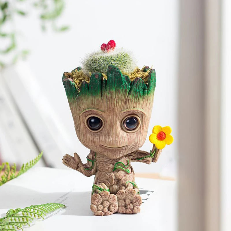 Baby Groot Flower Pot Home Decoration Planters For Indoor Plants Anime Heroism Figure Office Desktop Display Ornament Pen Holder