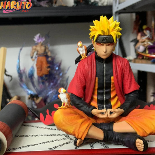 Uzumaki Naruto Anime Figure Naruto Action Figurine 16cm Sit In Meditation Posture Statue Screen Decor Collectble Anime Toys Gift