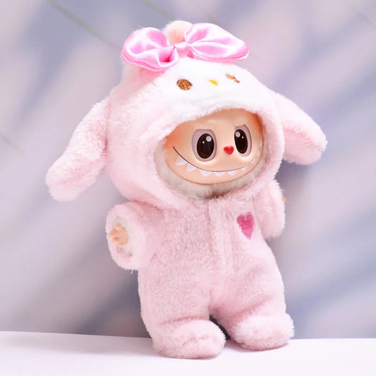 Mini Labubu  Doll Fashion Outfit with Hat & Shoes for Labubu II Cultivate Sitting Party