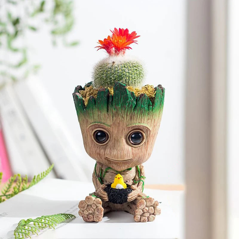 Baby Groot Flower Pot Home Decoration Planters For Indoor Plants Anime Heroism Figure Office Desktop Display Ornament Pen Holder