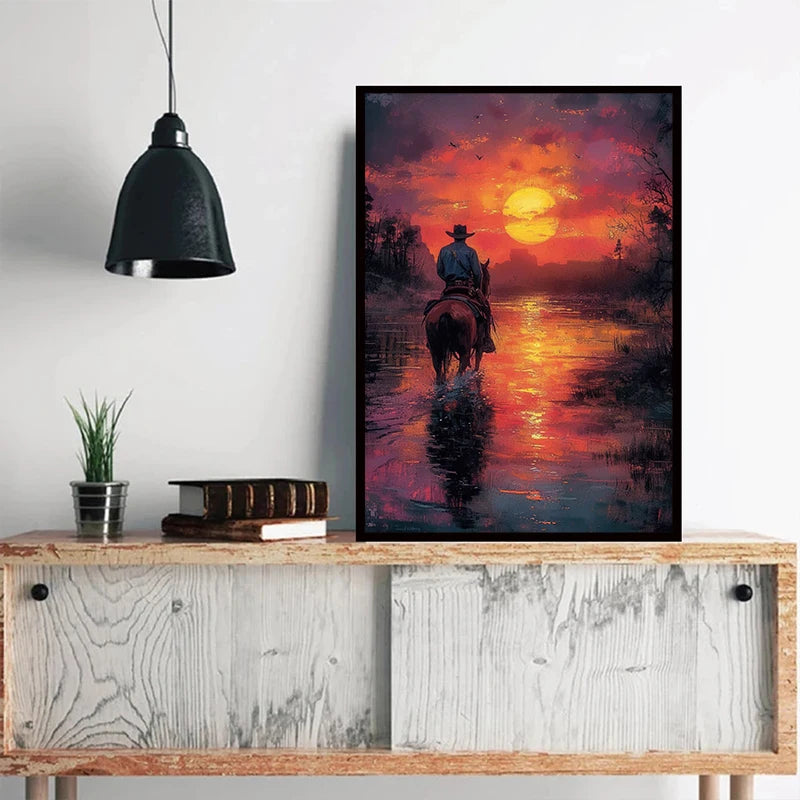 Classic Retro Game Cowboy Character Red Dead Redemption 2 Canvas Painting Poster Print Wall Art Living Room Home Decoration
