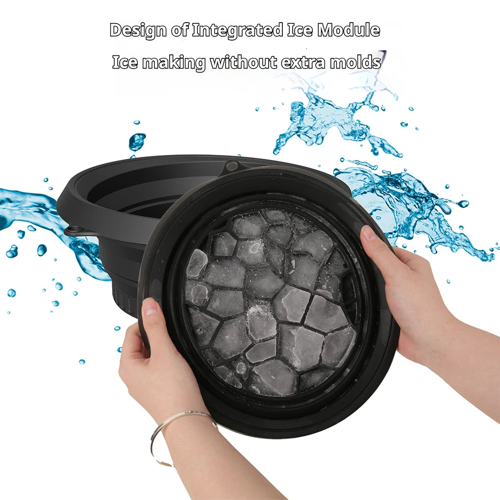 ABS Foldable Ice Bath Bowl For Face Cooling Ergonomic For Convenient Large Foldable Silicone Bowl