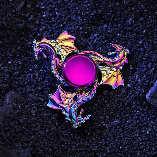 1pc Durable Metal Finger Spinner, Colorful Sky Soaring Dragon Adult Cool Toy with Long-Lasting Spin Time