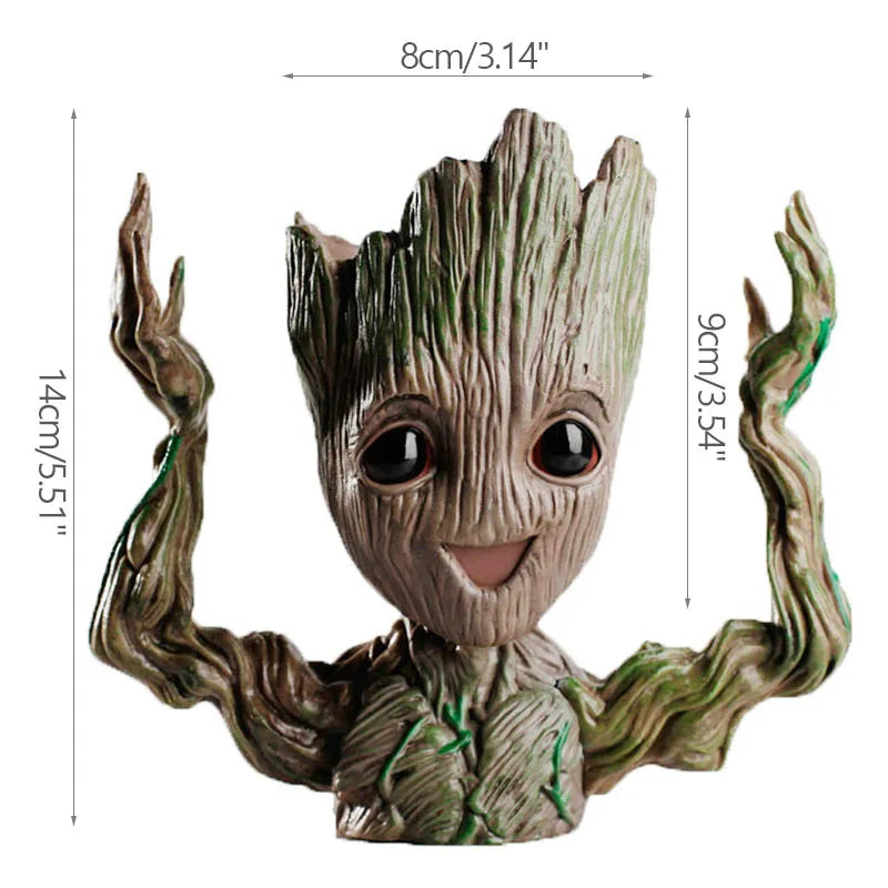 Baby Groot Flower Pot Home Decoration Planters For Indoor Plants Anime Heroism Figure Office Desktop Display Ornament Pen Holder
