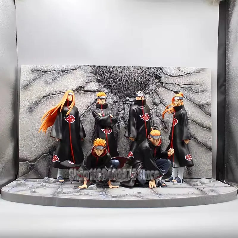 Anime Naruto Six Paths of Pain Figure Shippuden Statue GK NARUTO Models Pain Action Figure Model PVC Collectible Ornament Toys