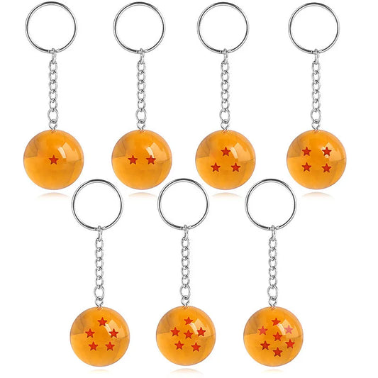Dragon Ball Keychain 1-7 Dragon Ball Orange Small Pendant Creative Crystal Pendant Dragon Ball Figures Gift Small Gift