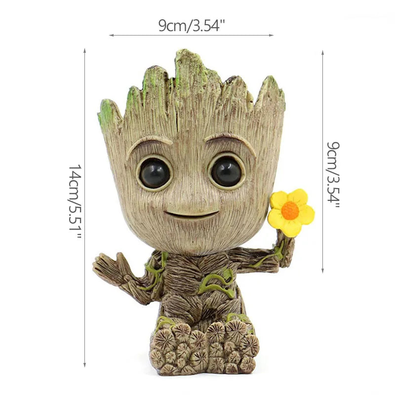 Baby Groot Flower Pot Home Decoration Planters For Indoor Plants Anime Heroism Figure Office Desktop Display Ornament Pen Holder