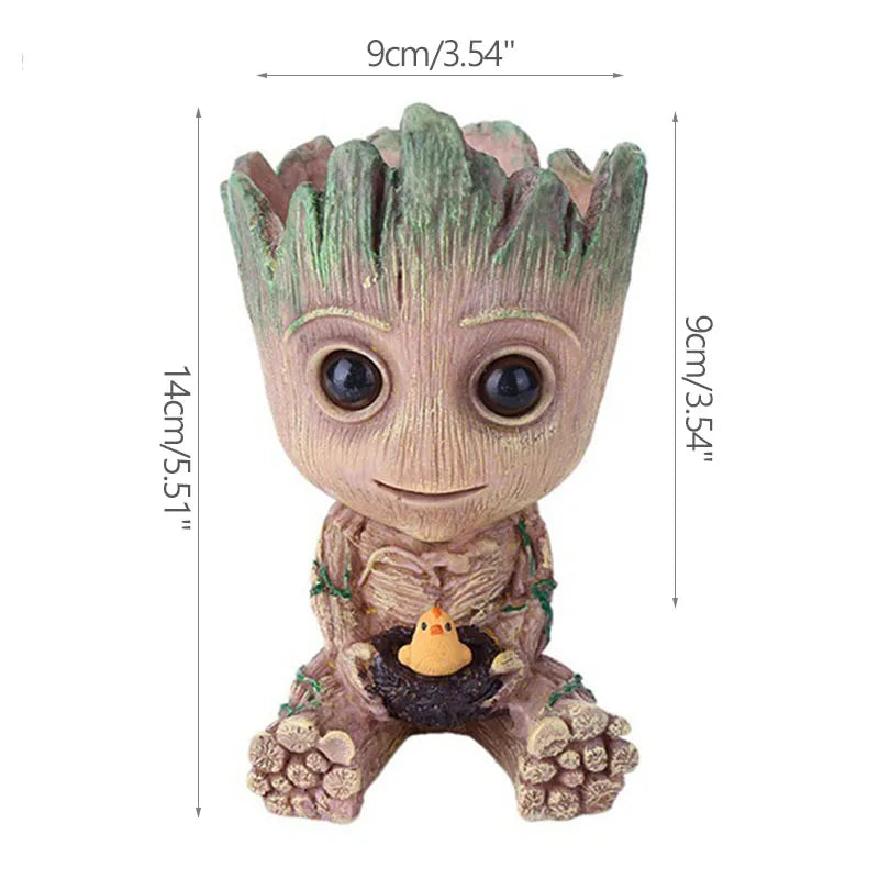 Baby Groot Flower Pot Home Decoration Planters For Indoor Plants Anime Heroism Figure Office Desktop Display Ornament Pen Holder