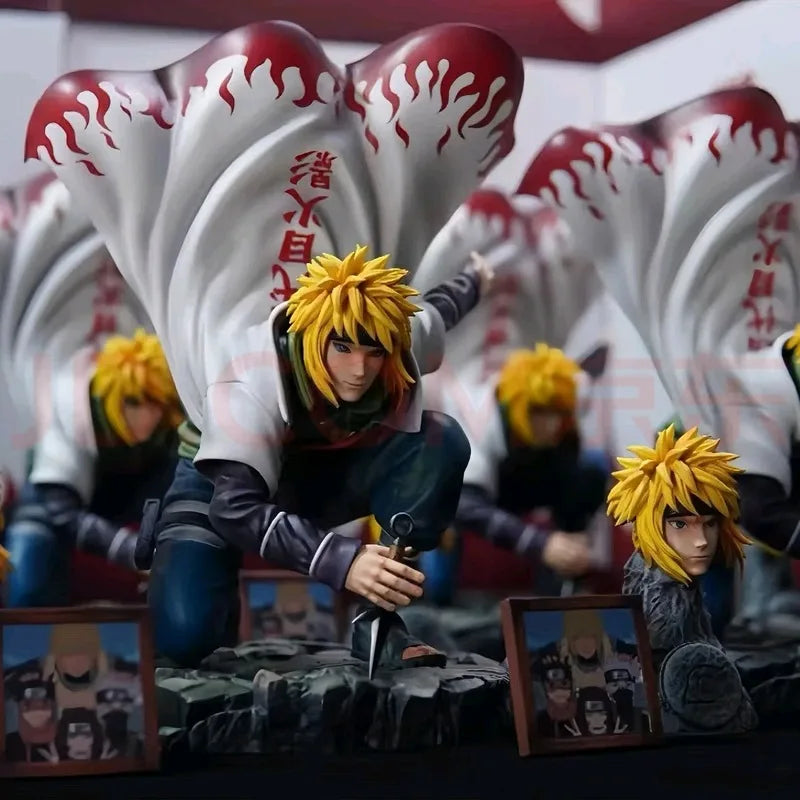 New NARUTO Anime Figure Namikaze Minato Peripherals Model Replaceable Header Statue Desktop Ornaments Birthday Gifts Toys
